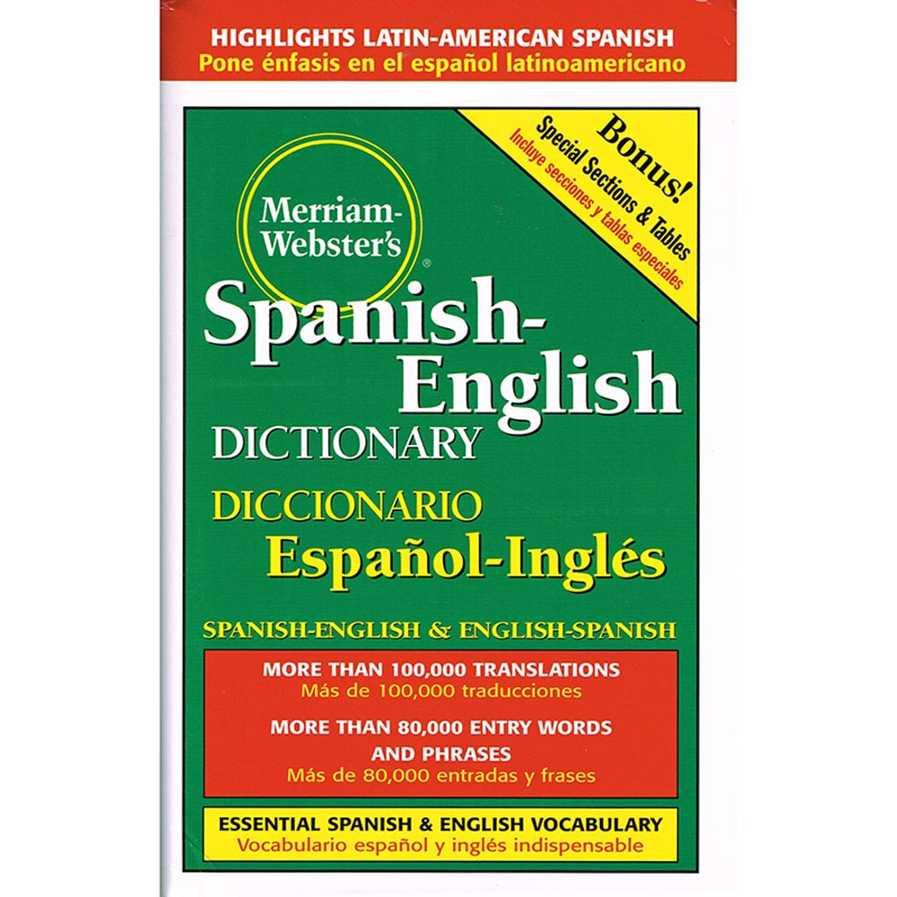 MW-1651 - Merriam Websters Spanish English Dictionary Hardcover in Spanish Dictionary