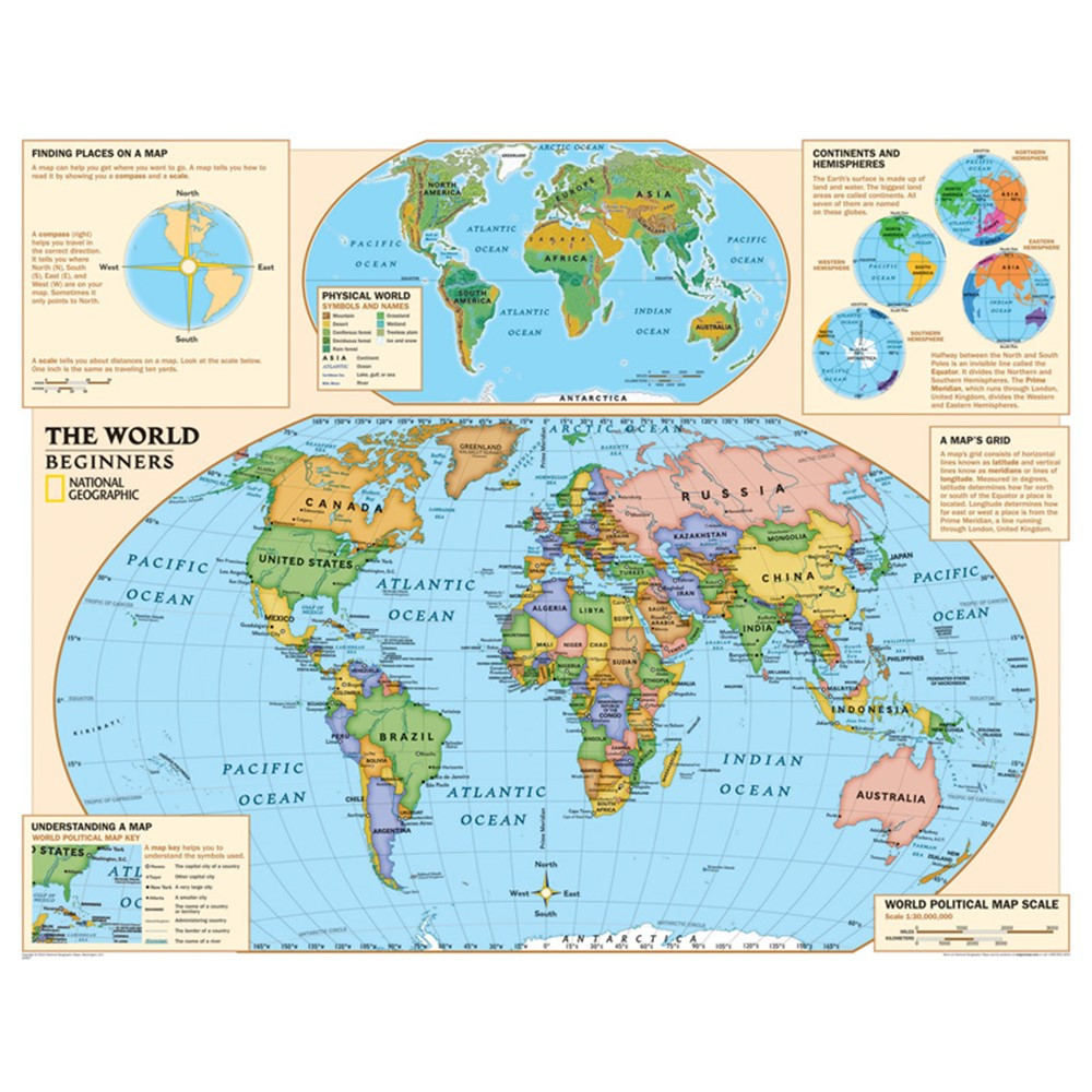 NGMRE01020557 - Beginners World Map in Maps & Map Skills