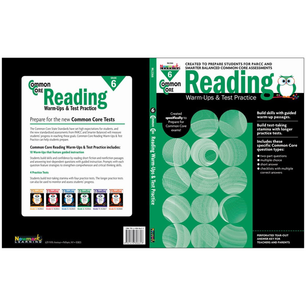 NL-2266 - Common Core Reading Gr 6 Warmups & Test Practice in Language Arts