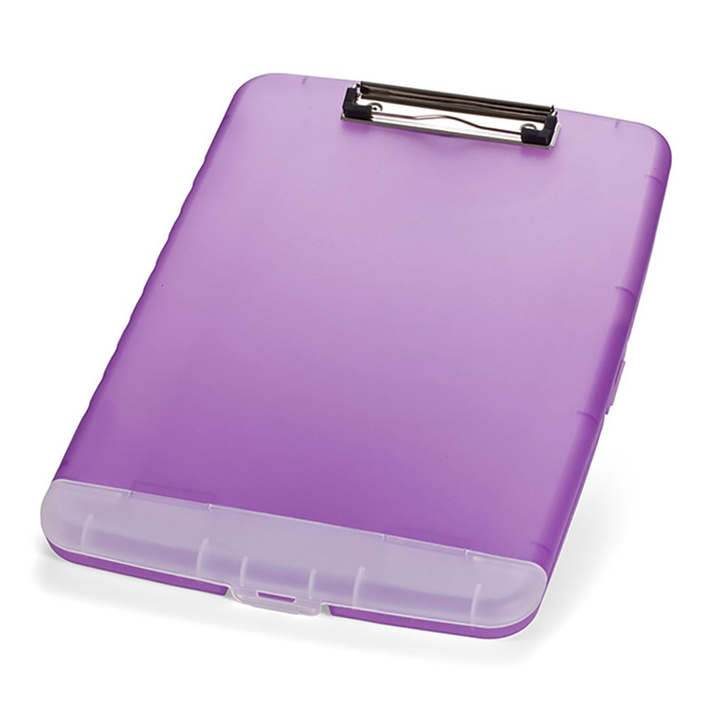 Slim Clipboard with Storage Box, Low Profile Clip & Storage Compartment, Purple - OIC83305 | Officemate Llc | Clipboards