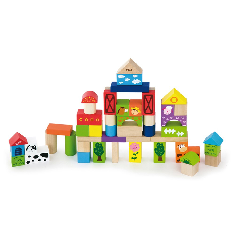 Wooden Blocks, Farm Designs - OTC50285 | The Original Toy Co | Blocks & Construction Play