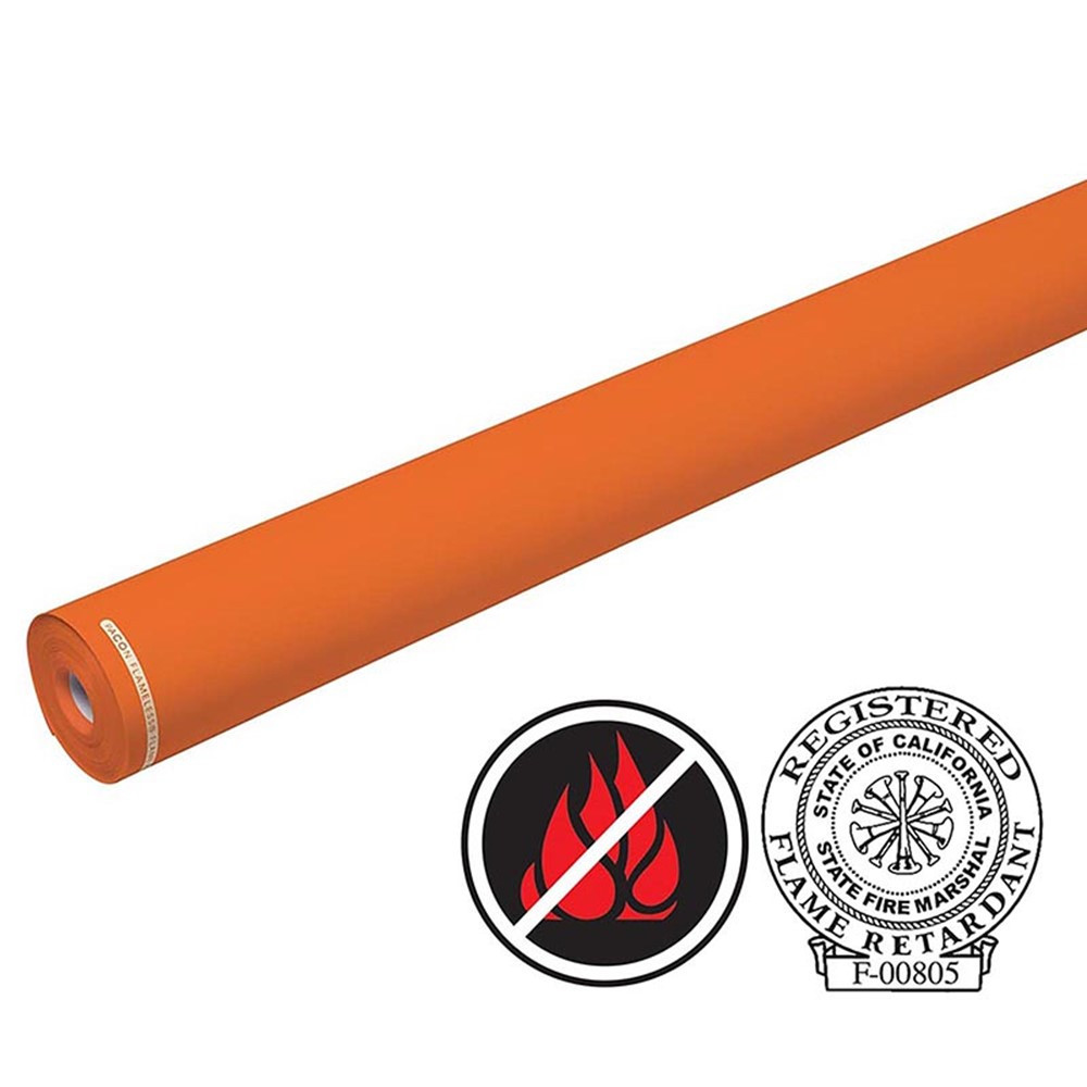 Flame Retardant Paper, Fiesta Orange, 48" x 100', 1 Roll - PAC0052111 | Dixon Ticonderoga Co - Pacon | Bulletin Board & Kraft Rolls
