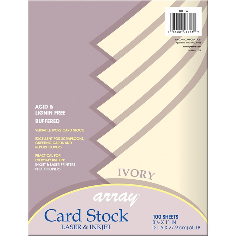 Ivory 8.5 x 11 Pastel Color Cardstock Paper - for Cards and