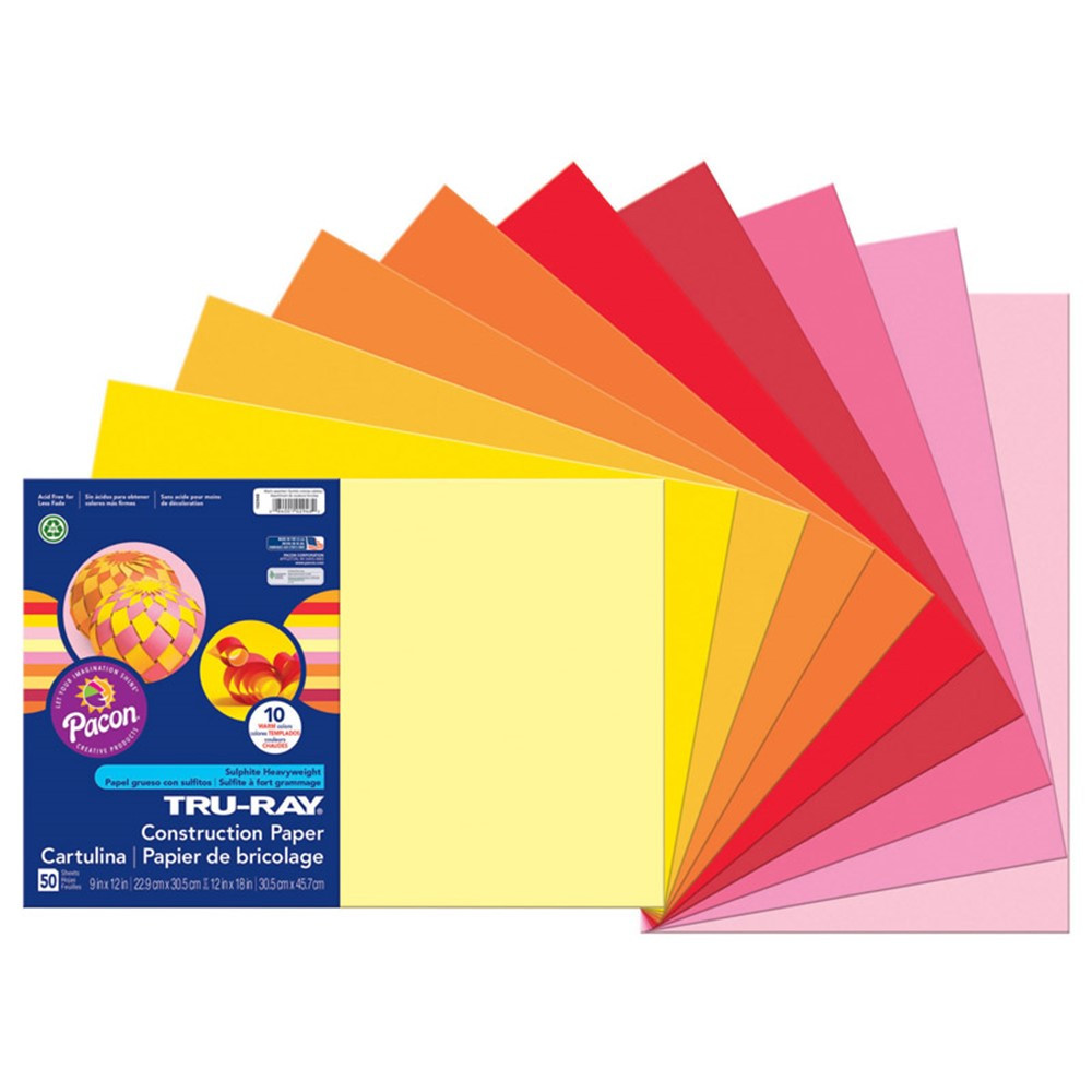 PAC102948 - Tru Ray Warm Assts 12X18 50 Sht in Construction Paper