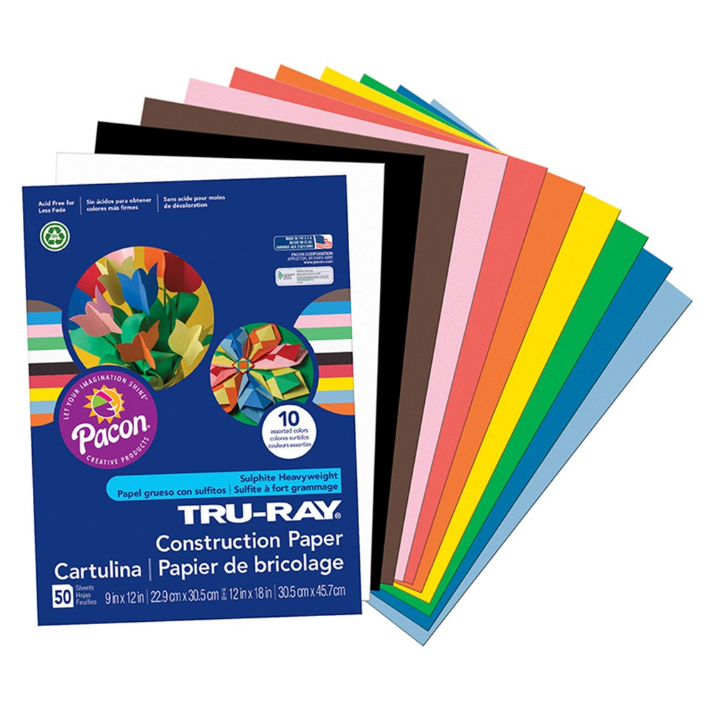 PAC103031 - Tru Ray 9 X 12 Assorted 50 Sht Construction Paper in Construction Paper