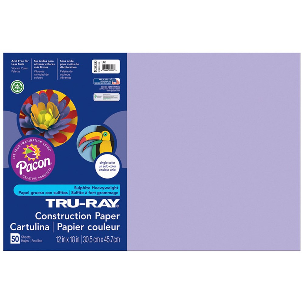PAC103050 - Tru Ray 12 X 18 Lilac 50 Sht Construction Paper in Construction Paper