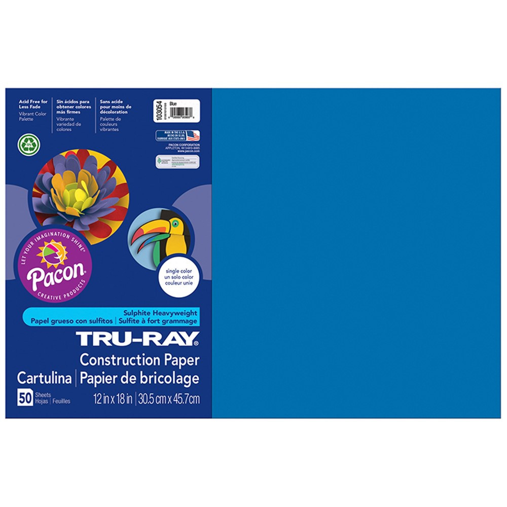 PAC103054 - Tru Ray 12 X 18 Blue 50 Sht Construction Paper in Construction Paper