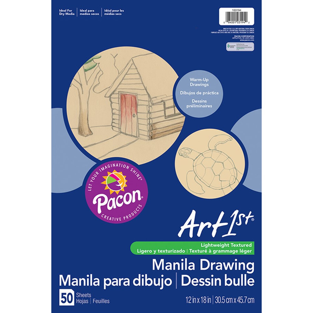 PAC103194 - Cream Manila Drawing Paper 12 X 18 50Shts in Drawing Paper