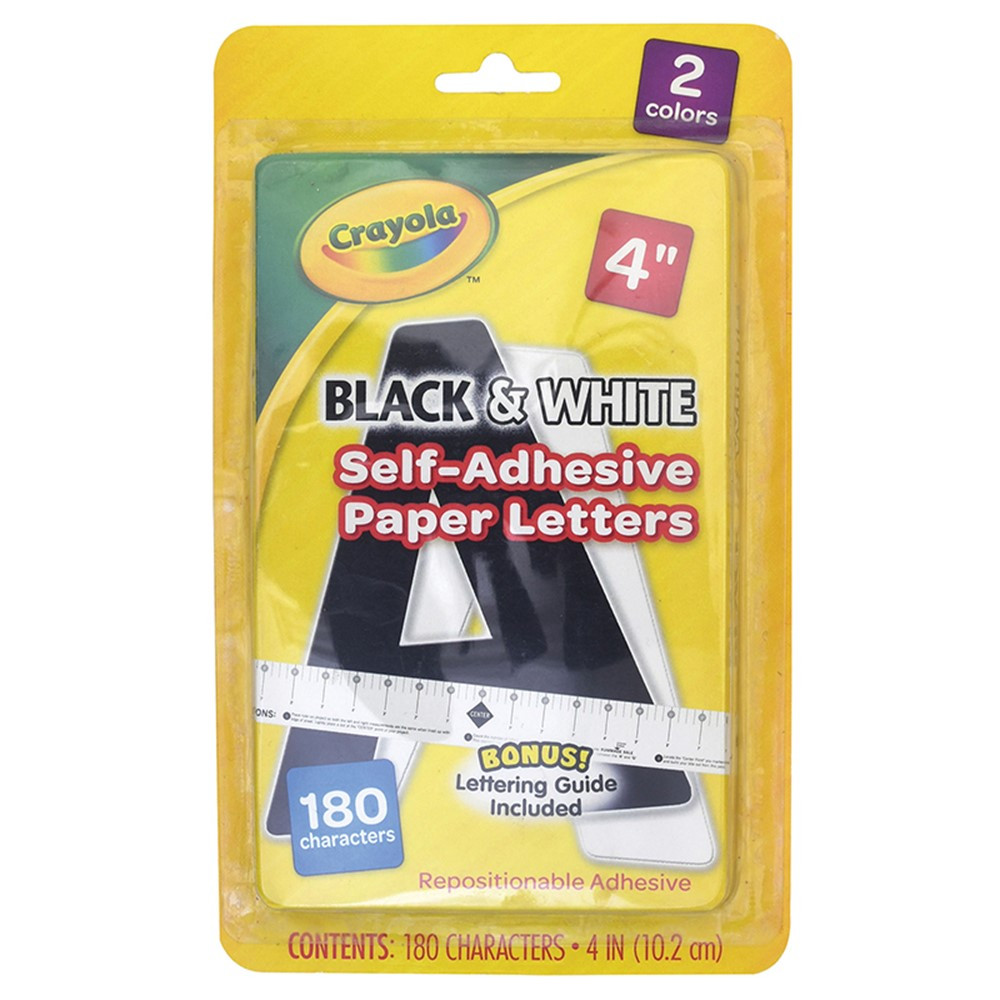 Self-Adhesive Paper Letters, Black & White, 4", 180 Characters - PAC1644CRA | Dixon Ticonderoga Co - Pacon | Letters