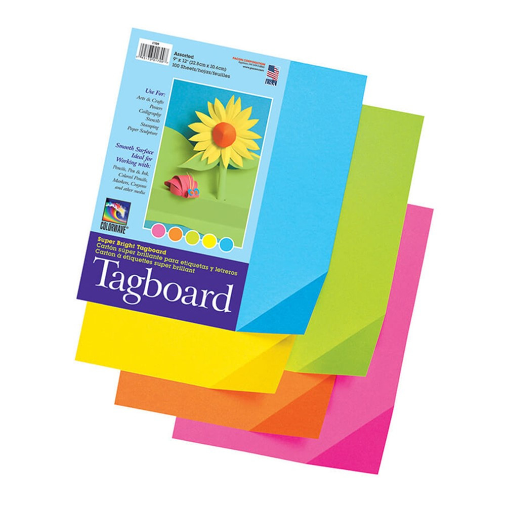 PAC1709 - Colorwave Super Bright Tagboard 9 X 12 Inches in Tag Board