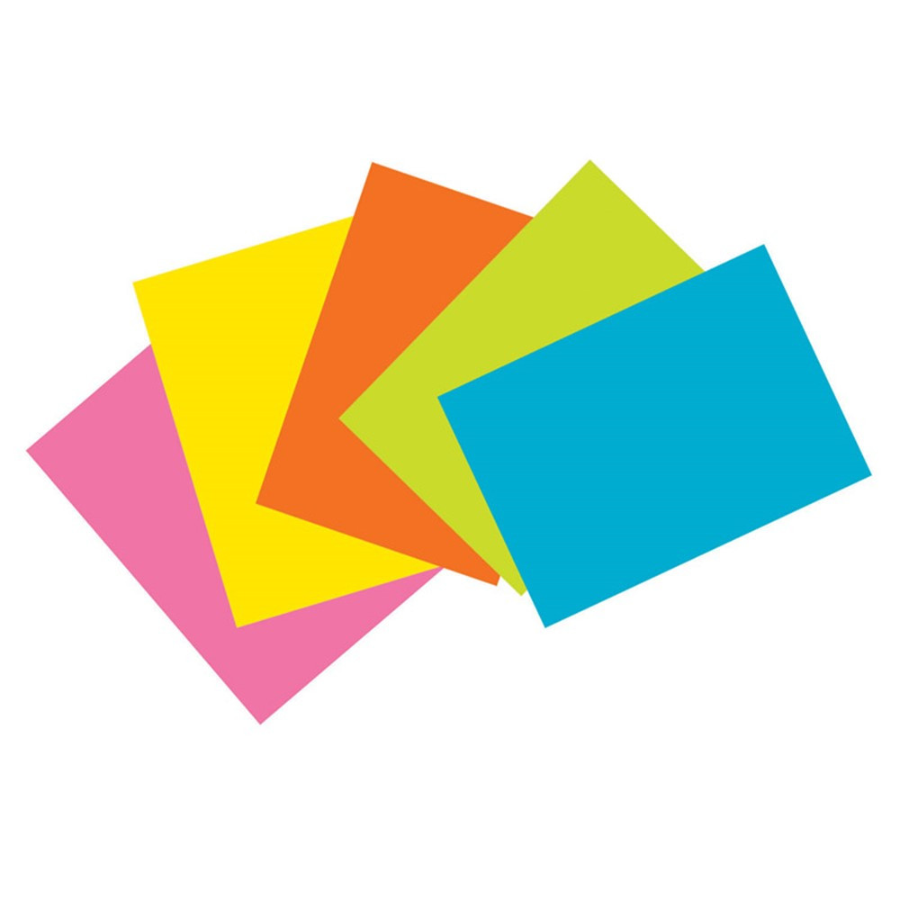 Index Cards, 5 Super Bright Assorted Colors, Unruled, 4 x 6, 100 Cards -  PAC1721, Dixon Ticonderoga Co - Pacon