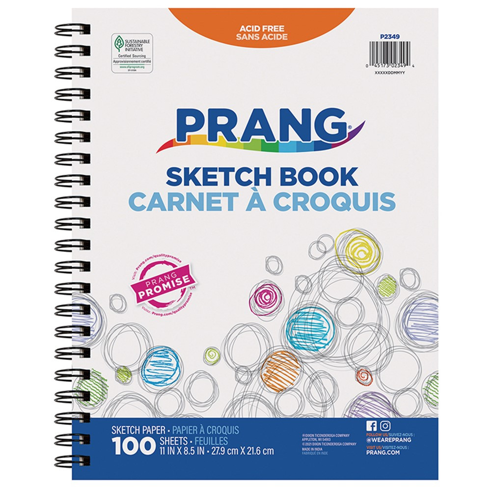 Sketch Book, Lightweight, 11" x 8-1/2", 100 Sheets - PAC2349 | Dixon Ticonderoga Co - Pacon | Drawing Paper