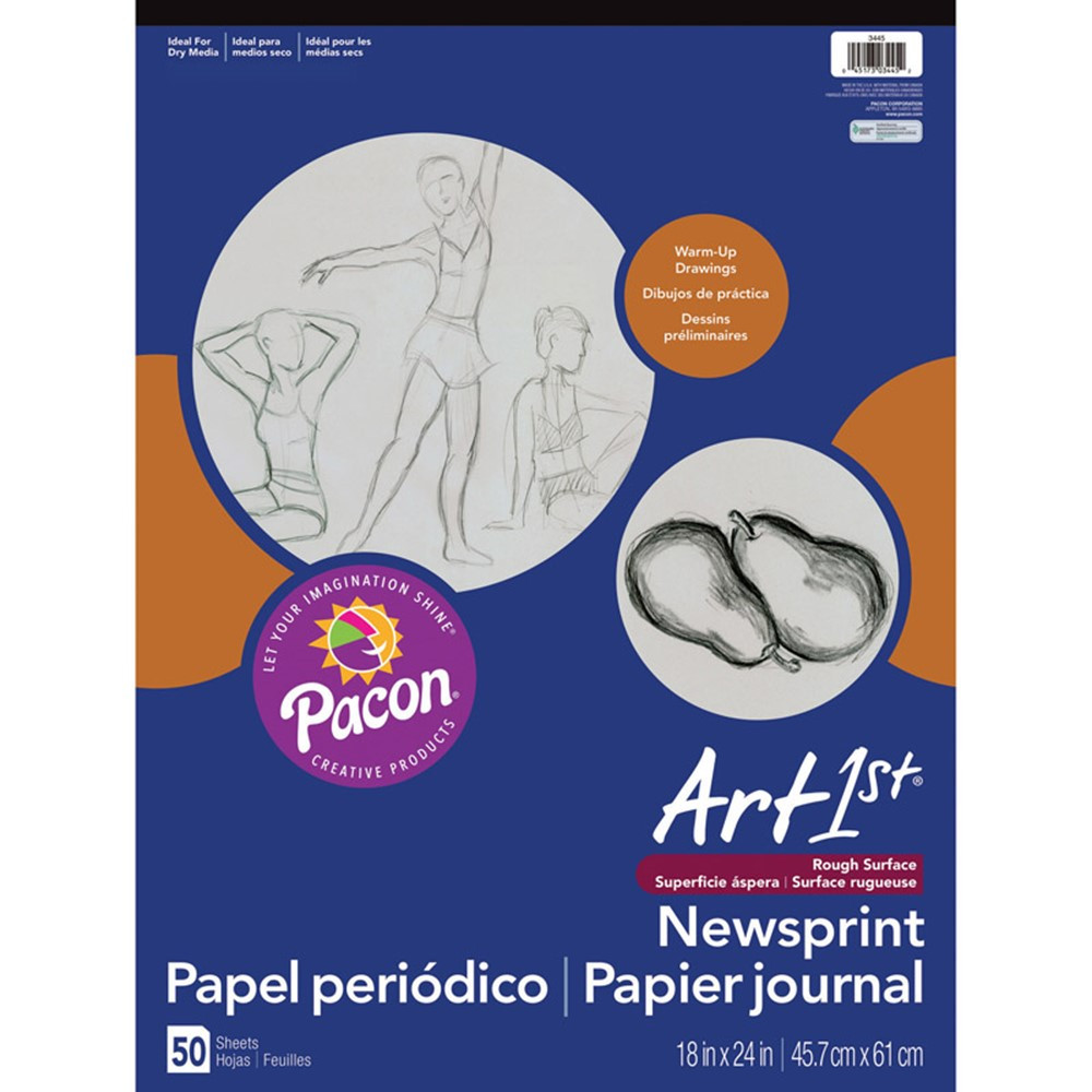 PAC3445 - Art1st Newsprint Pad 18X24 50 Sht in News Print