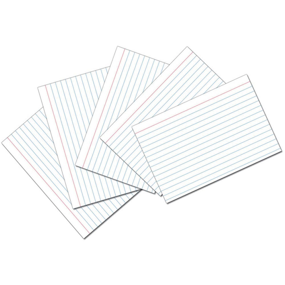 PAC5136 - White 4X6 Ruled Index Cards 100Pk in Index Cards