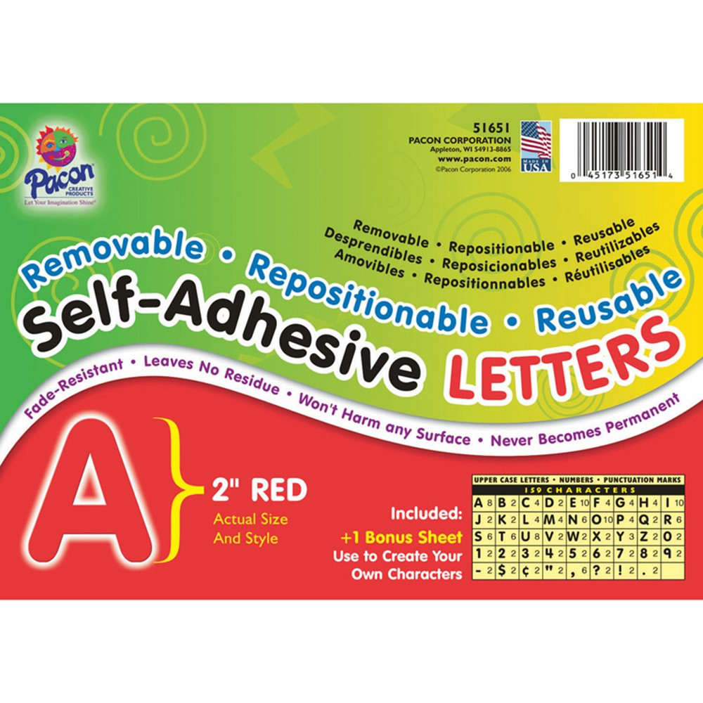 PAC51651 - Self Adhesive Letter 2In Red in Letters