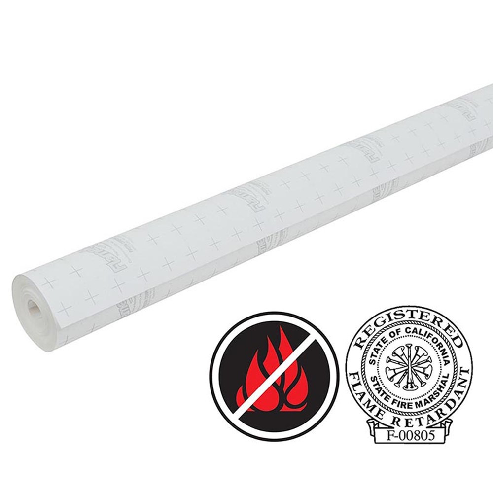 Flame Retardant Paper, Frost White, 48" x 100', 1 Roll - PAC52041 | Dixon Ticonderoga Co - Pacon | Bulletin Board & Kraft Rolls