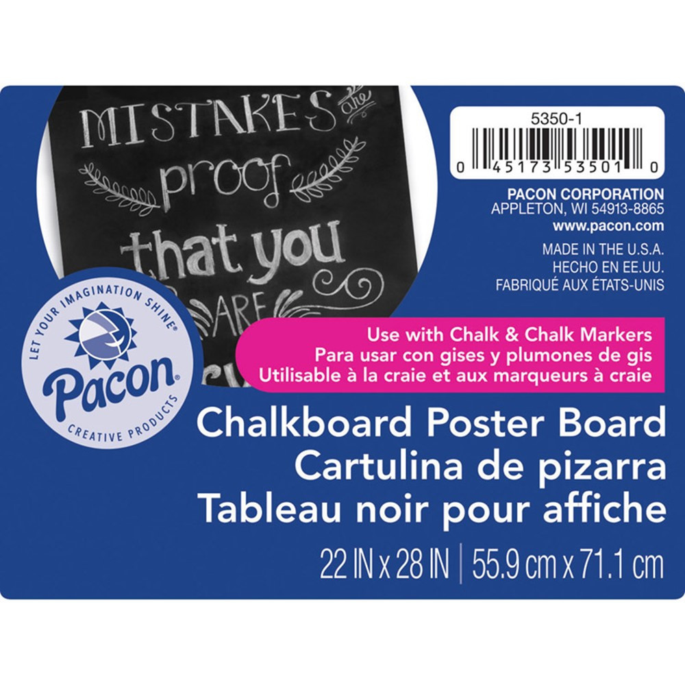 Premium Chalkboard Poster Board, Black, 22 x 28, 25 Sheets