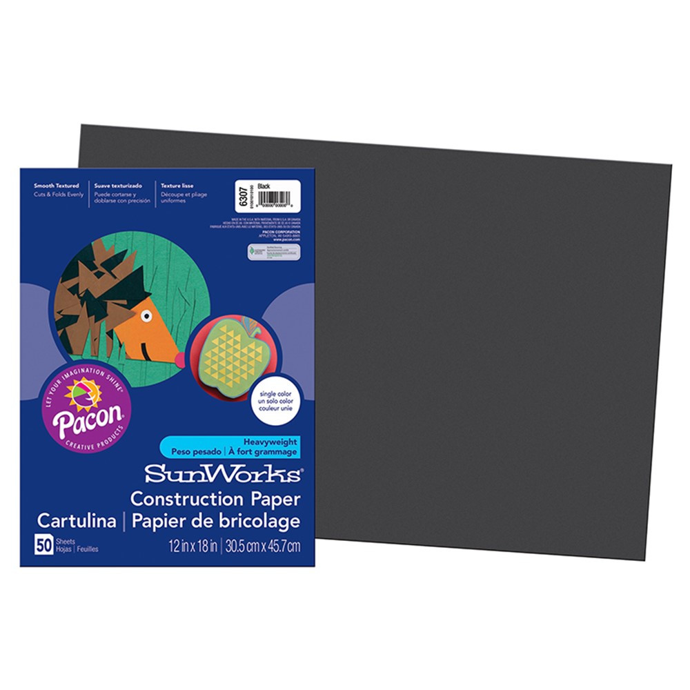 PAC6307 - Construction Paper Black 12 X 18 in Construction Paper