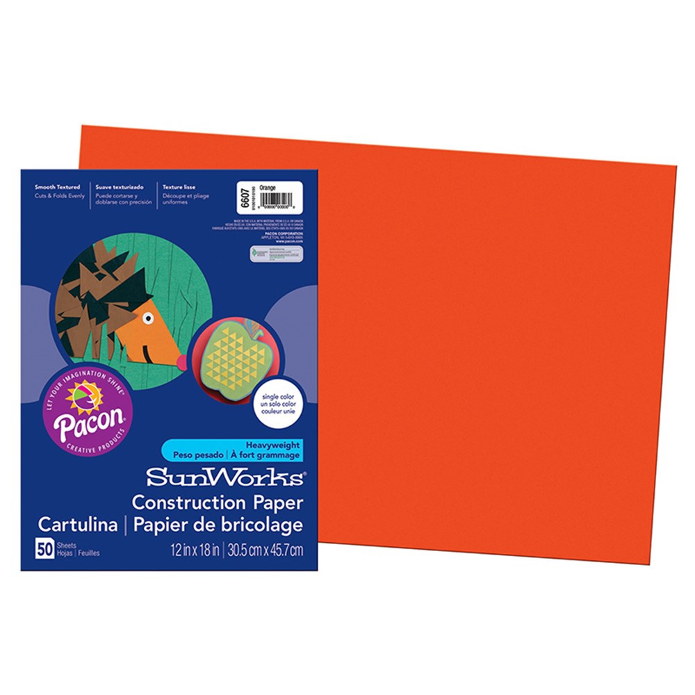 PAC6607 - Construction Paper Orange 12X18 in Construction Paper