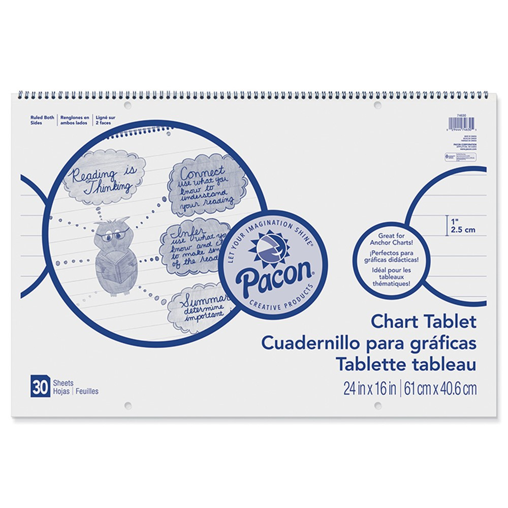 PAC74630 - Chart Tablet 1 Inch Rule 24X16 in Chart Tablets