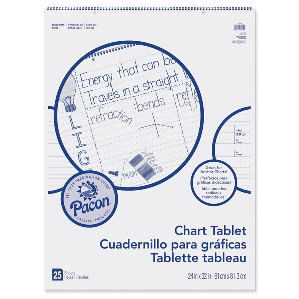 PAC74710 - Chart Tablet 24X32 1-1/2 In Ruled 25 Sht in Chart Tablets