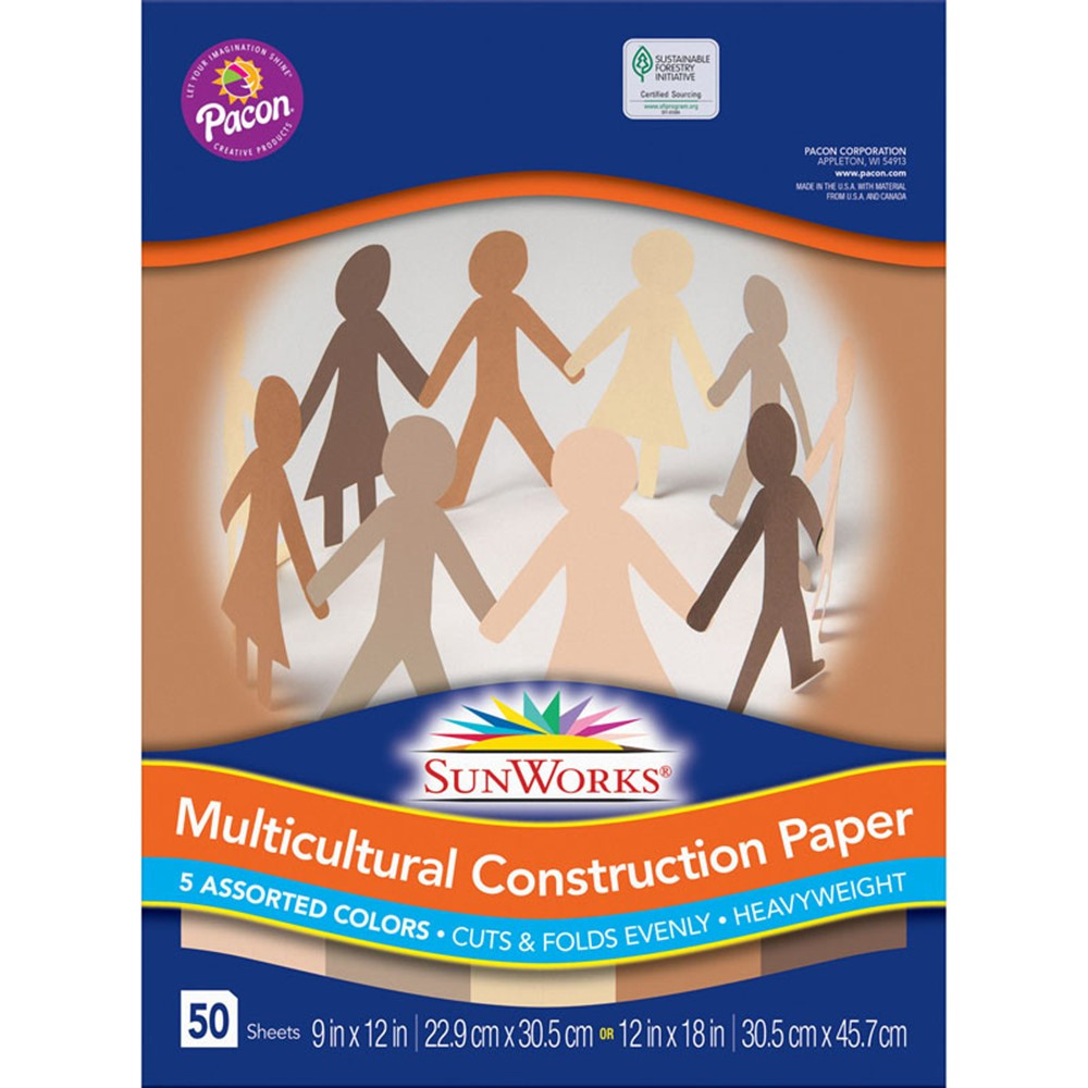 PAC9509 - Multicultural Construction Paper 9X12 in Construction Paper