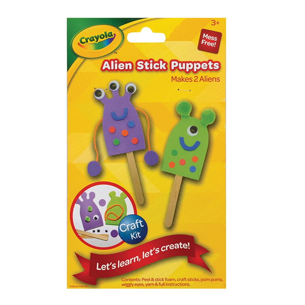 Alien Stick Puppets Kit - PACAC1000155CRA | Dixon Ticonderoga Co - Pacon | Art & Craft Kits