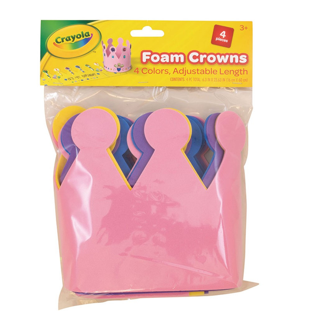 Foam Crowns, Assorted Colors, Adjustable Size, 4 Pieces - PACAC4350CRA | Dixon Ticonderoga Co - Pacon | Crowns