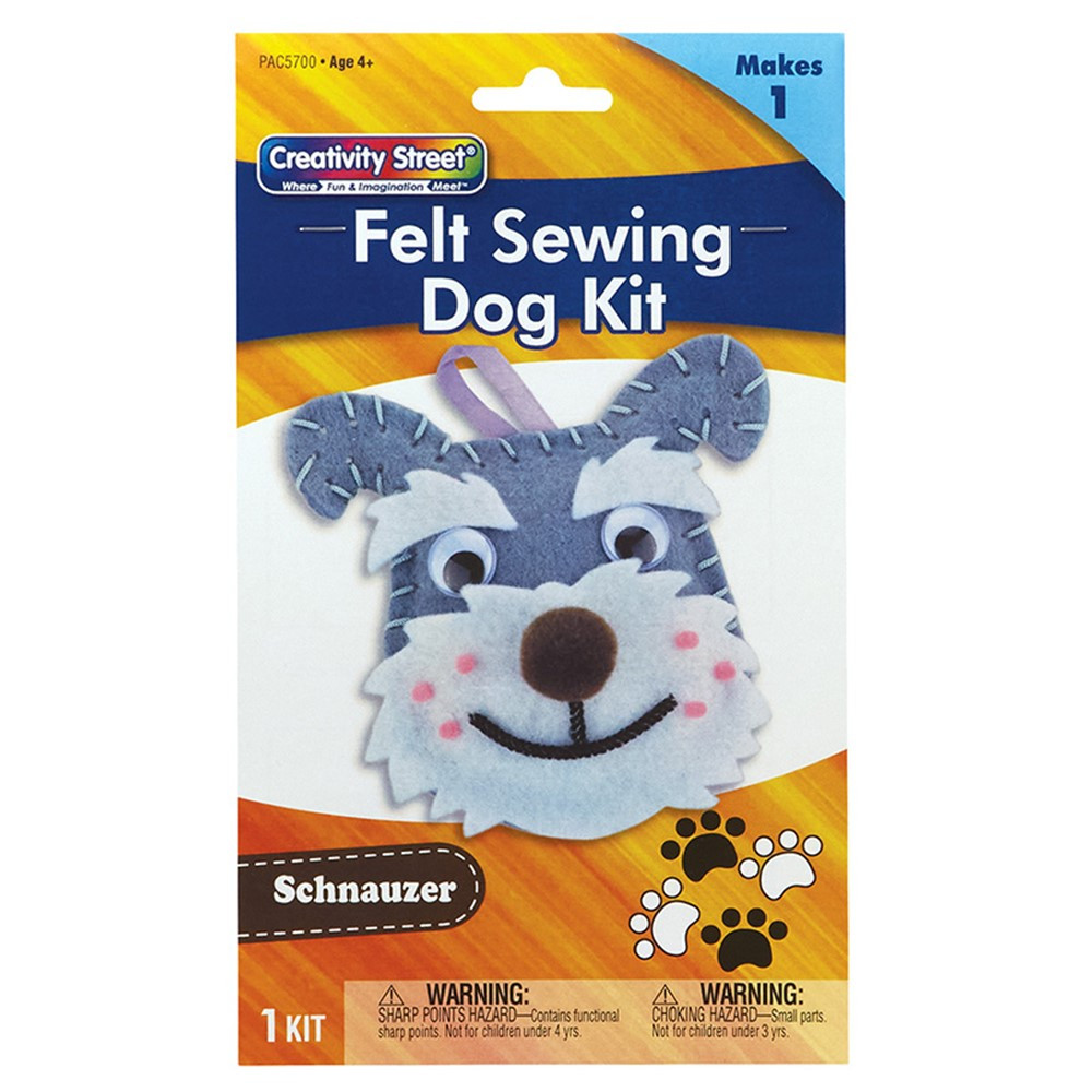 Felt Sewing Dog Kit, Schnauzer, 4.25" x 6.5" x 1", 1 Kit - PACAC5700 | Dixon Ticonderoga Co - Pacon | Art & Craft Kits