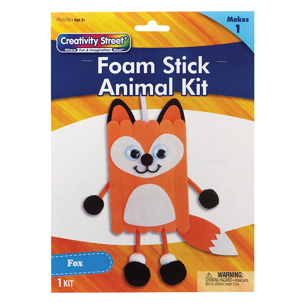 Foam Stick Animal Kit, Fox, 6.75" x 11" x 1", 1 Kit - PACAC5706 | Dixon Ticonderoga Co - Pacon | Art & Craft Kits