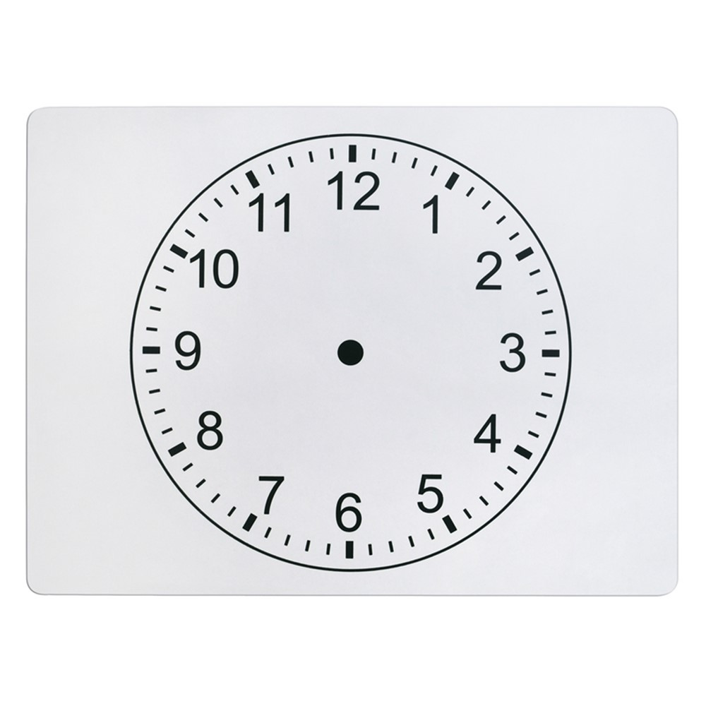 Clockface Whiteboard, 2-sided, Clockface/Plain, 9" x 12", 25 Boards - PACAC900525 | Dixon Ticonderoga Co - Pacon | Clocks