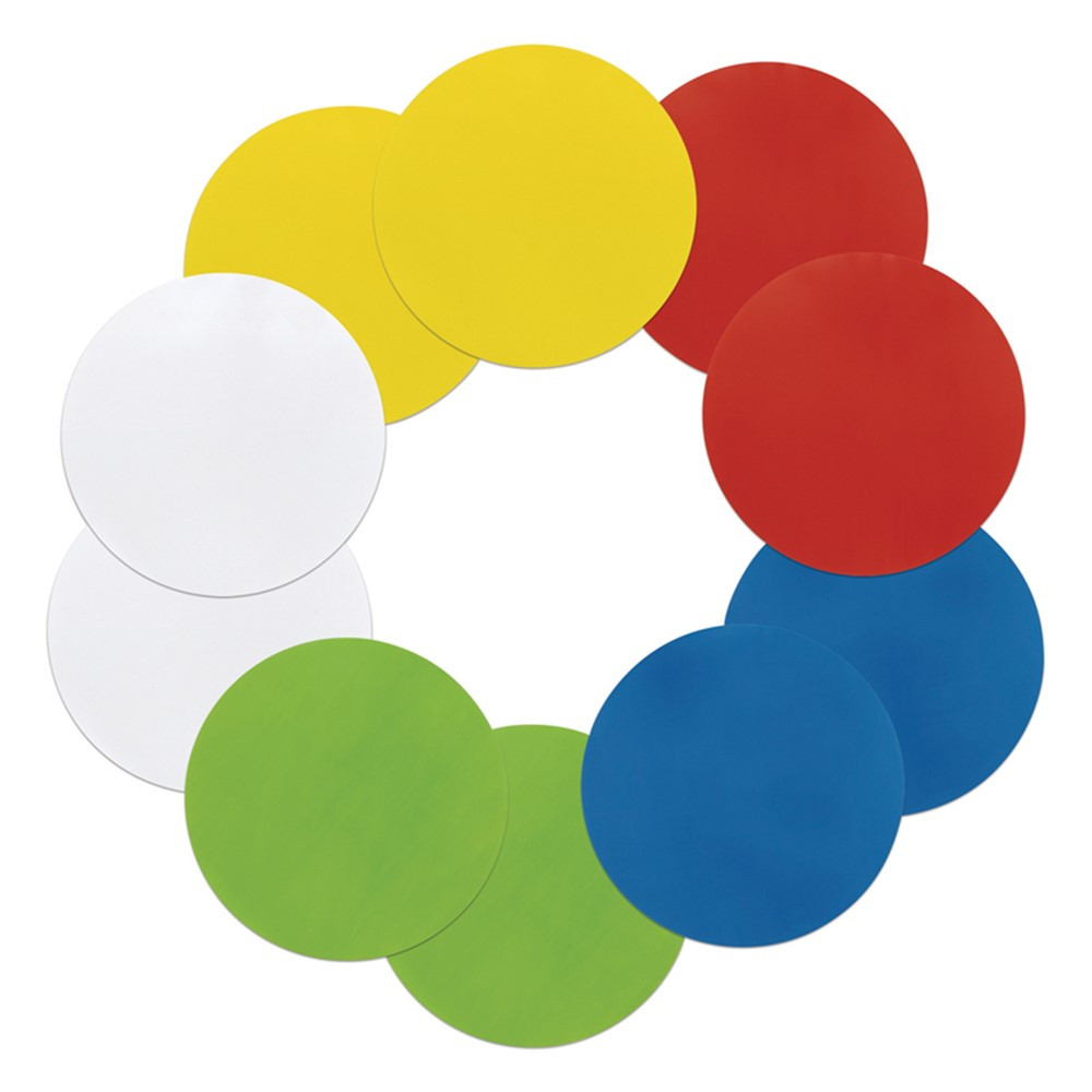 Self-Stick Dry Erase Circles, 5 Assorted Colors, 10" Dia., 10 Count - PACAC9012 | Dixon Ticonderoga Co - Pacon | Dry Erase Sheets