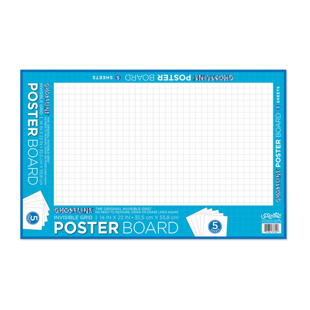 Poster Board, White, 14" x 22", 5 Sheets/Pack, Carton of 24 Packs - PACCAR37722 | Dixon Ticonderoga Co - Pacon | Poster Board