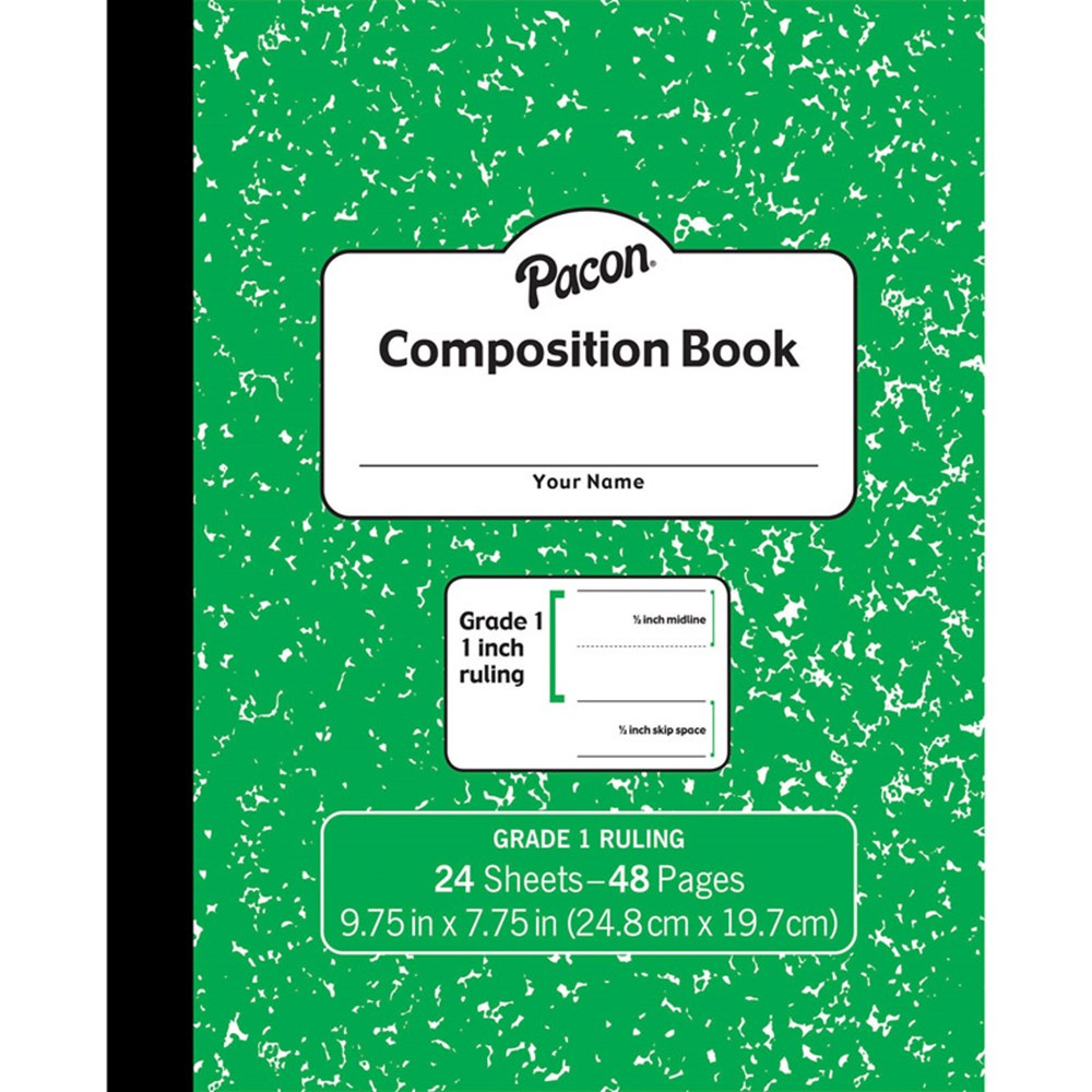 PACMMK37137 - Marble Composition Book Gr 1 Green 1In Ruled in Note Books & Pads