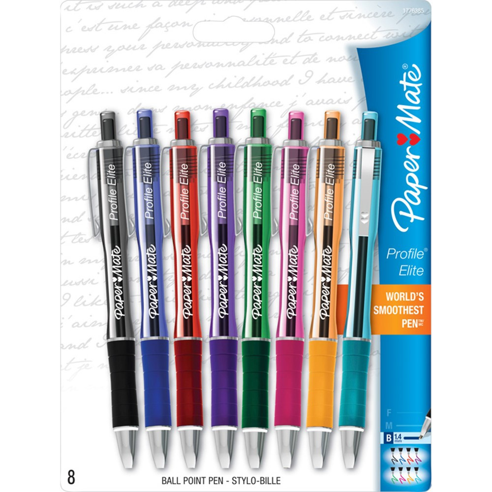 PAP1776385 - Papermate Profile Elite Pens 8Pk Assorted in Pens