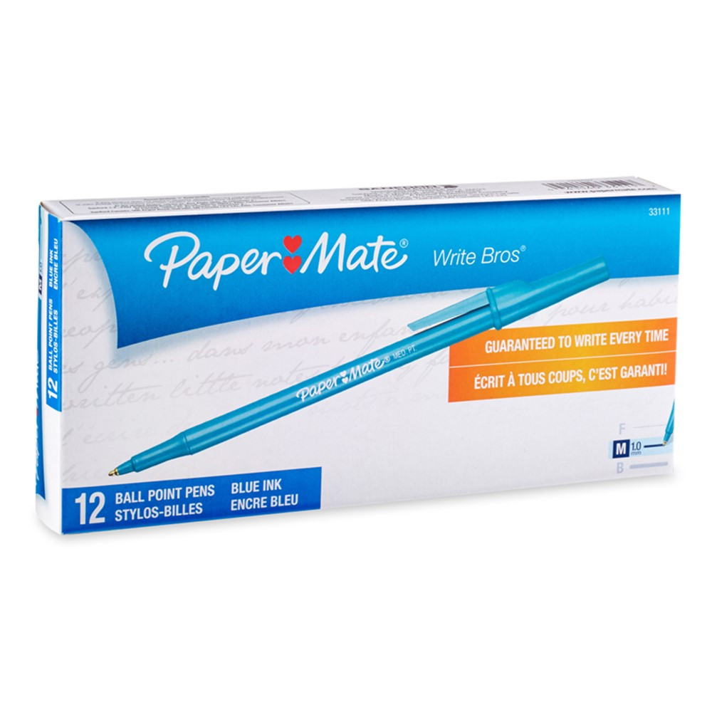 PAP33111 - Papermate Ballpoint Pen Blue 12Pk Medium Point in Pens