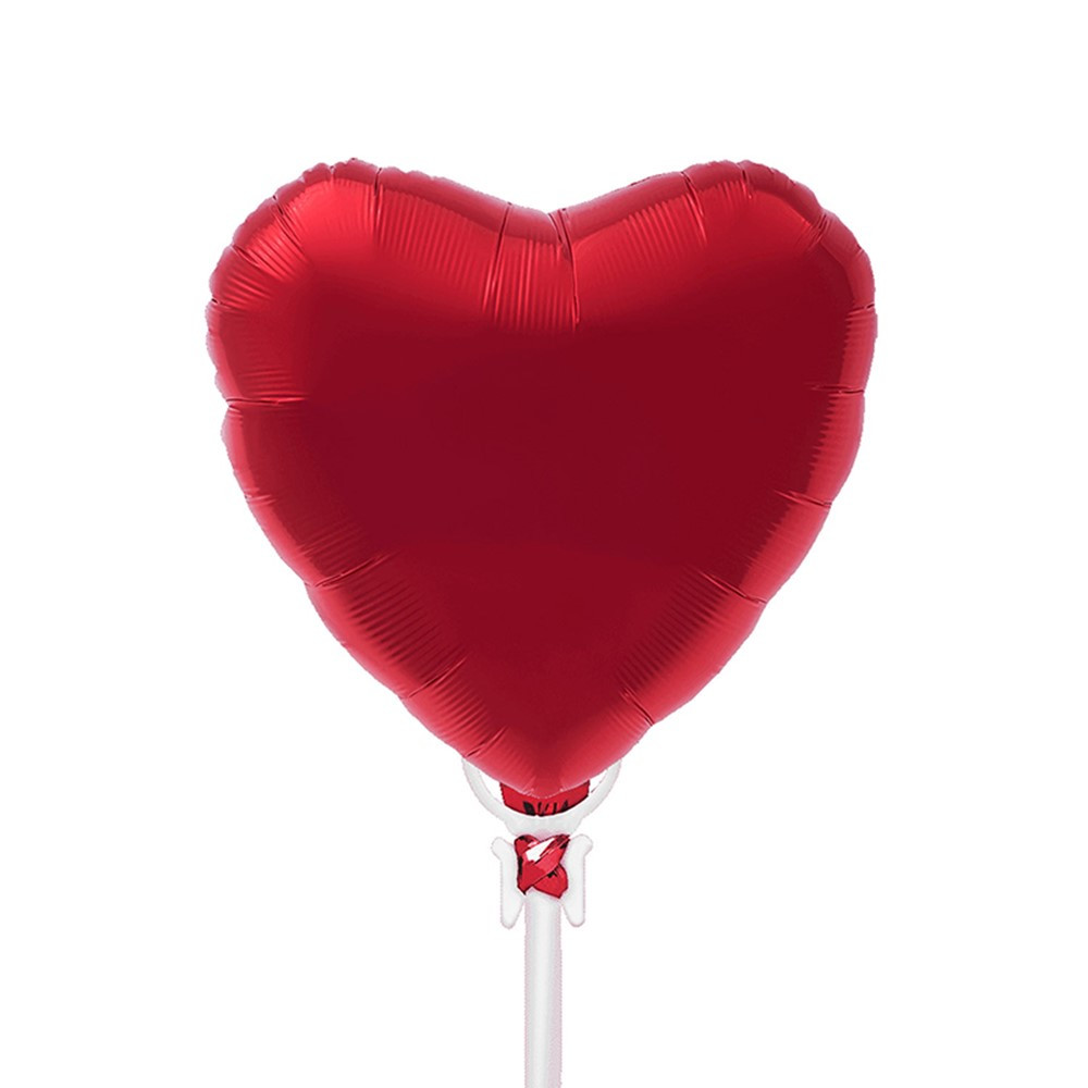 PBN58913 - 9In Red Foil Heart On A Stick in Accessories