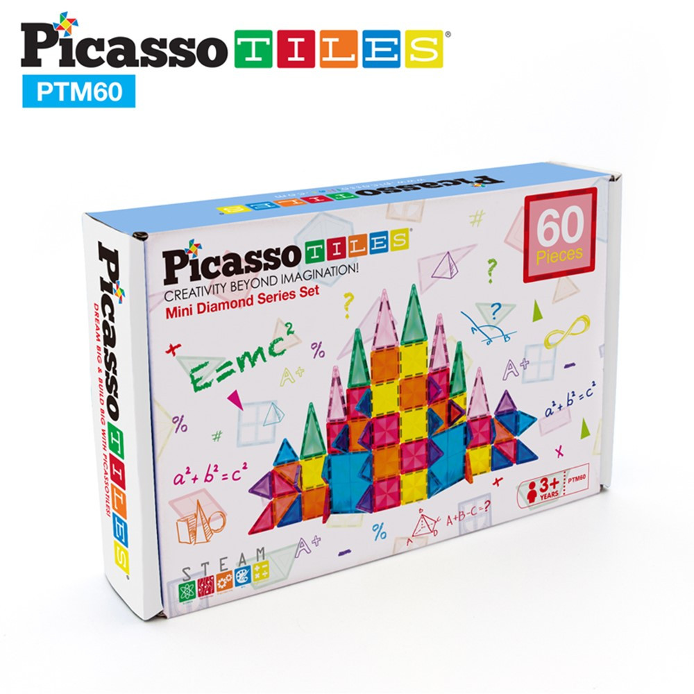 Mini Diamond Magnetic Building Block, 60-Piece Set - PCTPTM60 | Latitude-Picasso Tiles | Blocks & Construction Play