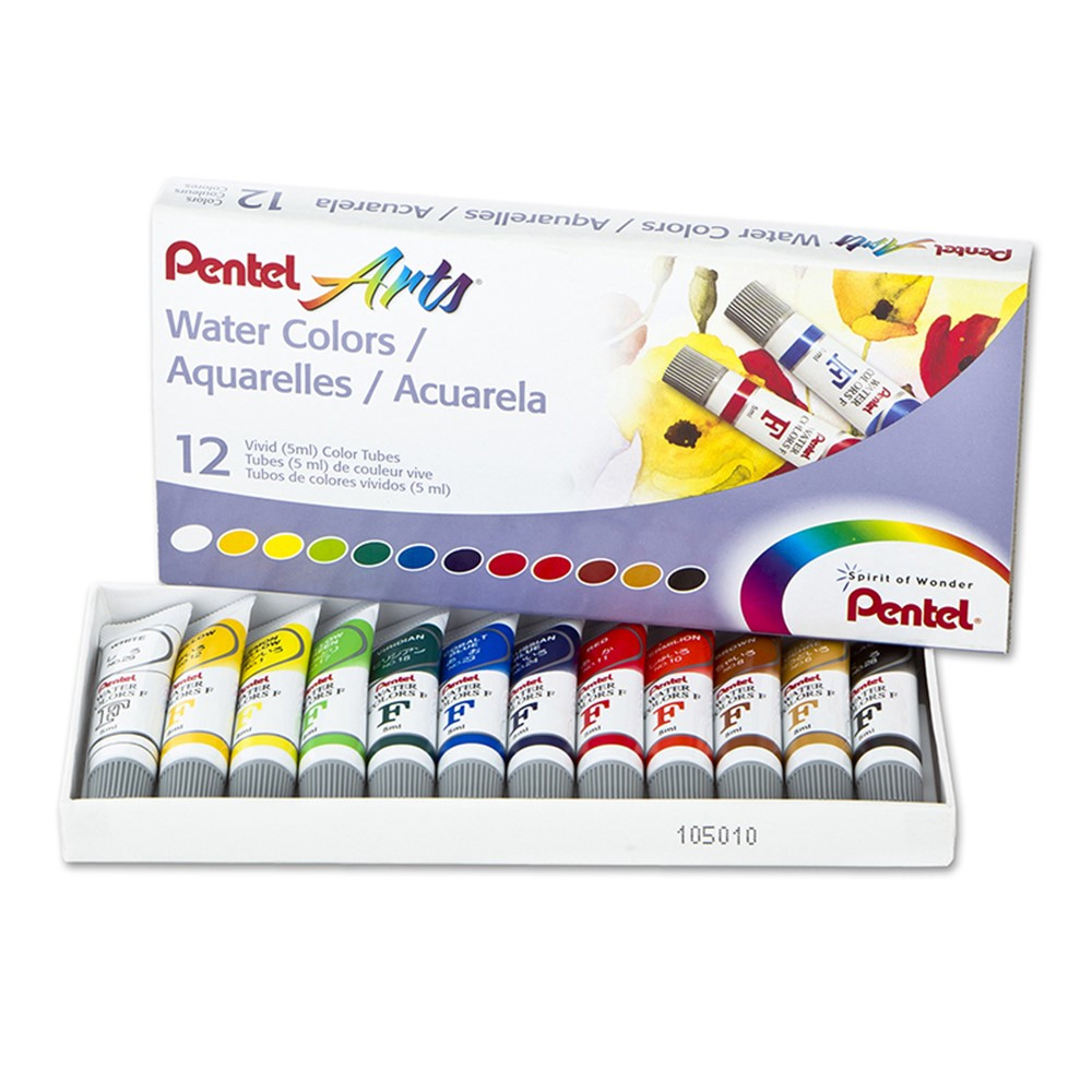 PENWFRS12 - 12 Color Pentel Arts Watercolor Set in Paint
