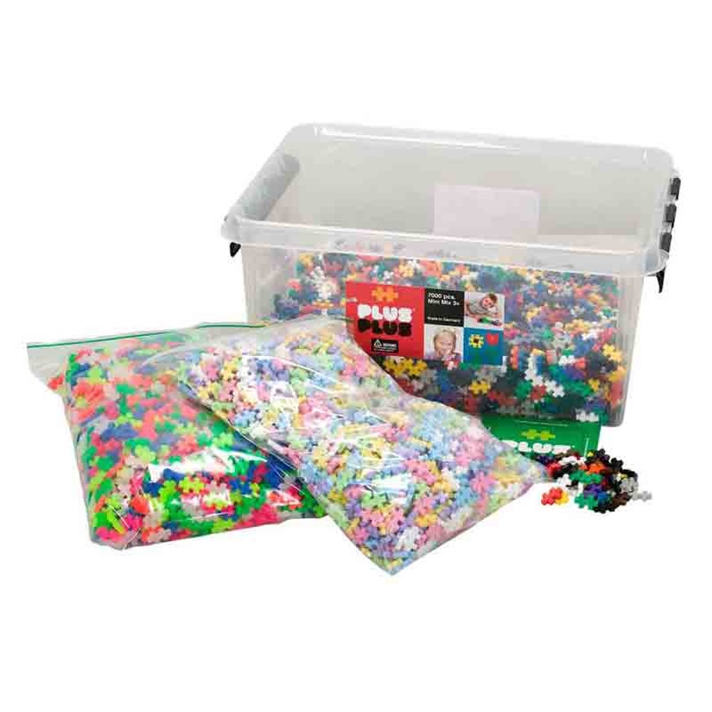 School Set, 7,000 pieces in All Colors (Basic, Neon, & Pastel) - PLL03360 | Plus-Plus Usa | Blocks & Construction Play