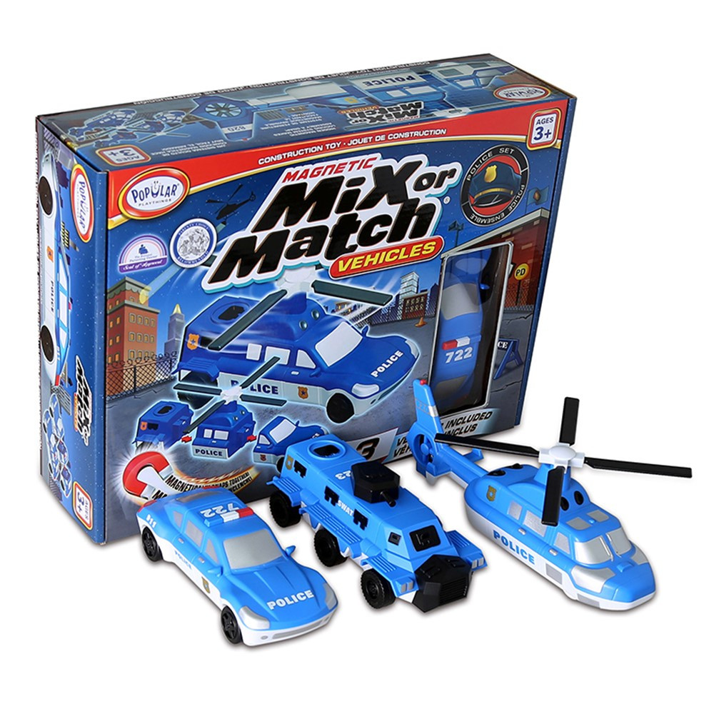 PPY60316 - Magnetic Vehicles Police Mix Or Match in Vehicles