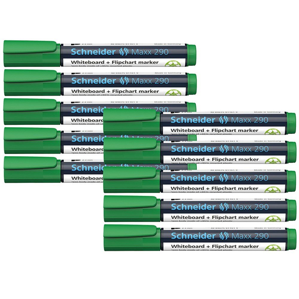 Maxx Whiteboard & Flipchart Markers, Green, Box of 10 - PSY12900410 | Rediform Inc | Markers