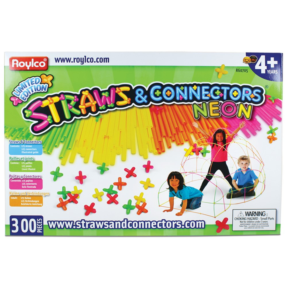 R-60705 - Straws & Connectors 300 Pieces Neon Colors in Blocks & Construction Play