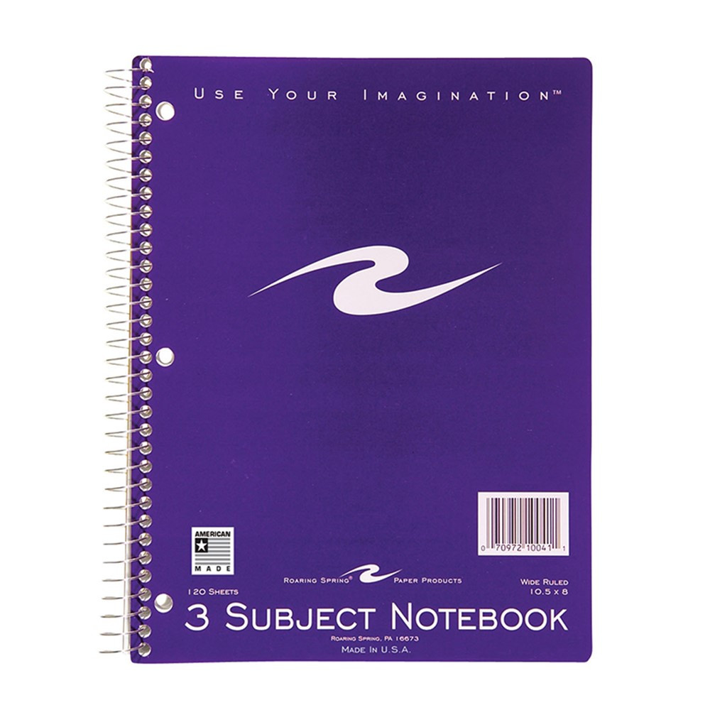 ROA10041 - Spiral Notebook 3 Subject 120 Pages in Note Books & Pads