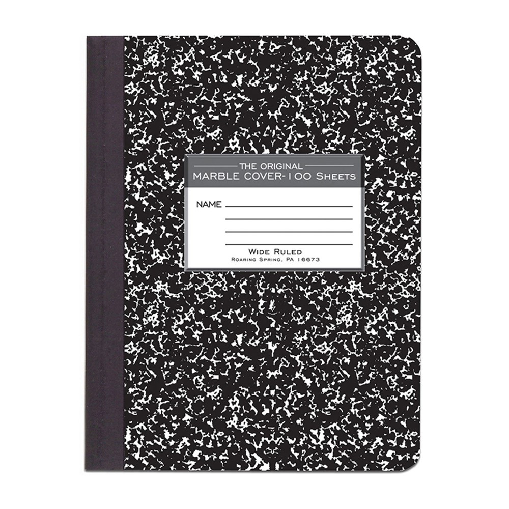 ROA77230 - Marble Composition Book Black in Note Books & Pads