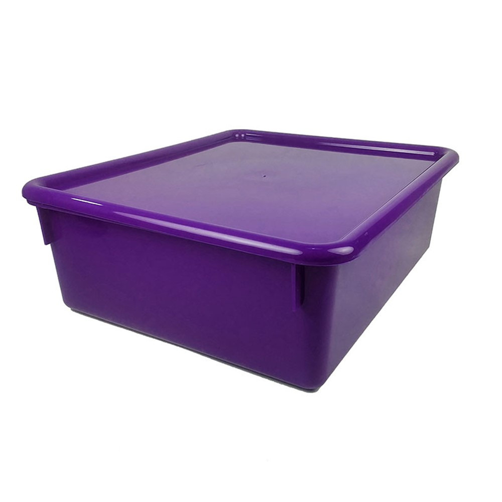 Double Stowaway Tray with Lid, Purple - ROM13006 | Romanoff Products | Storage Containers
