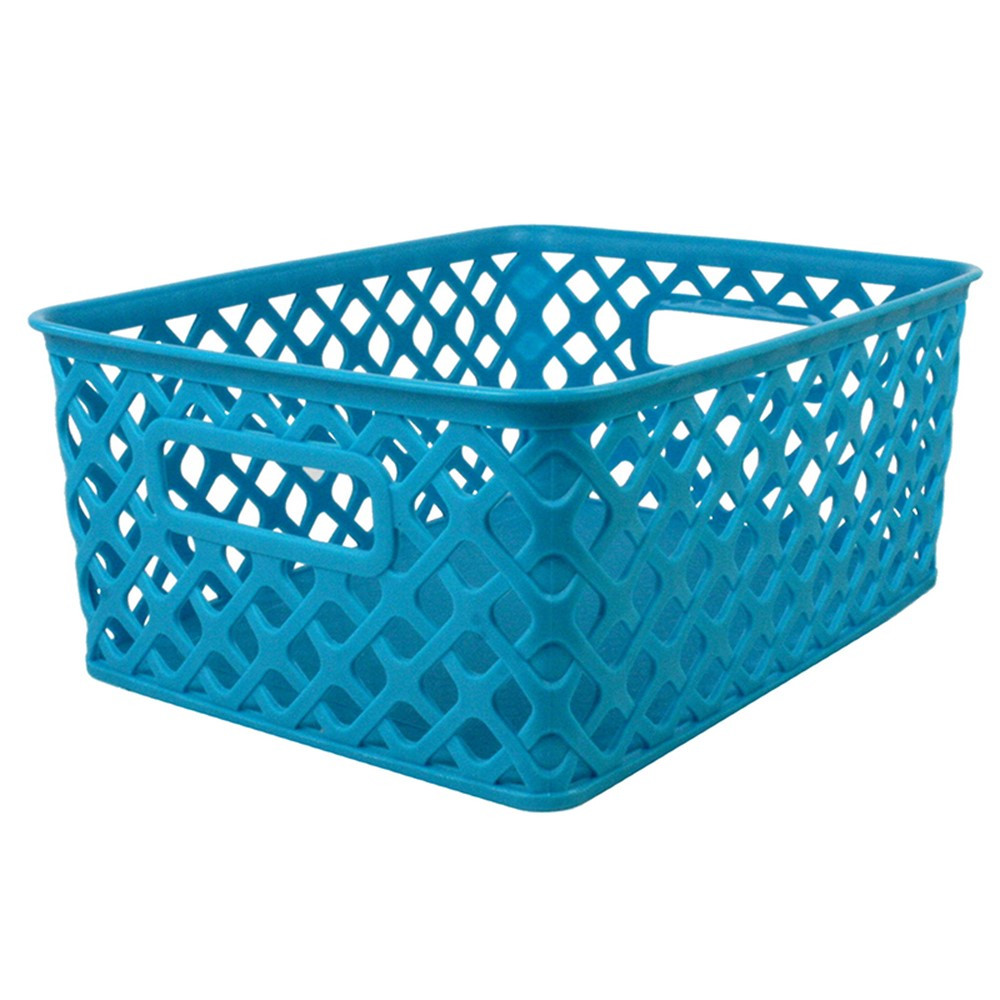 ROM74008 - Small Turquoise Woven Basket in General