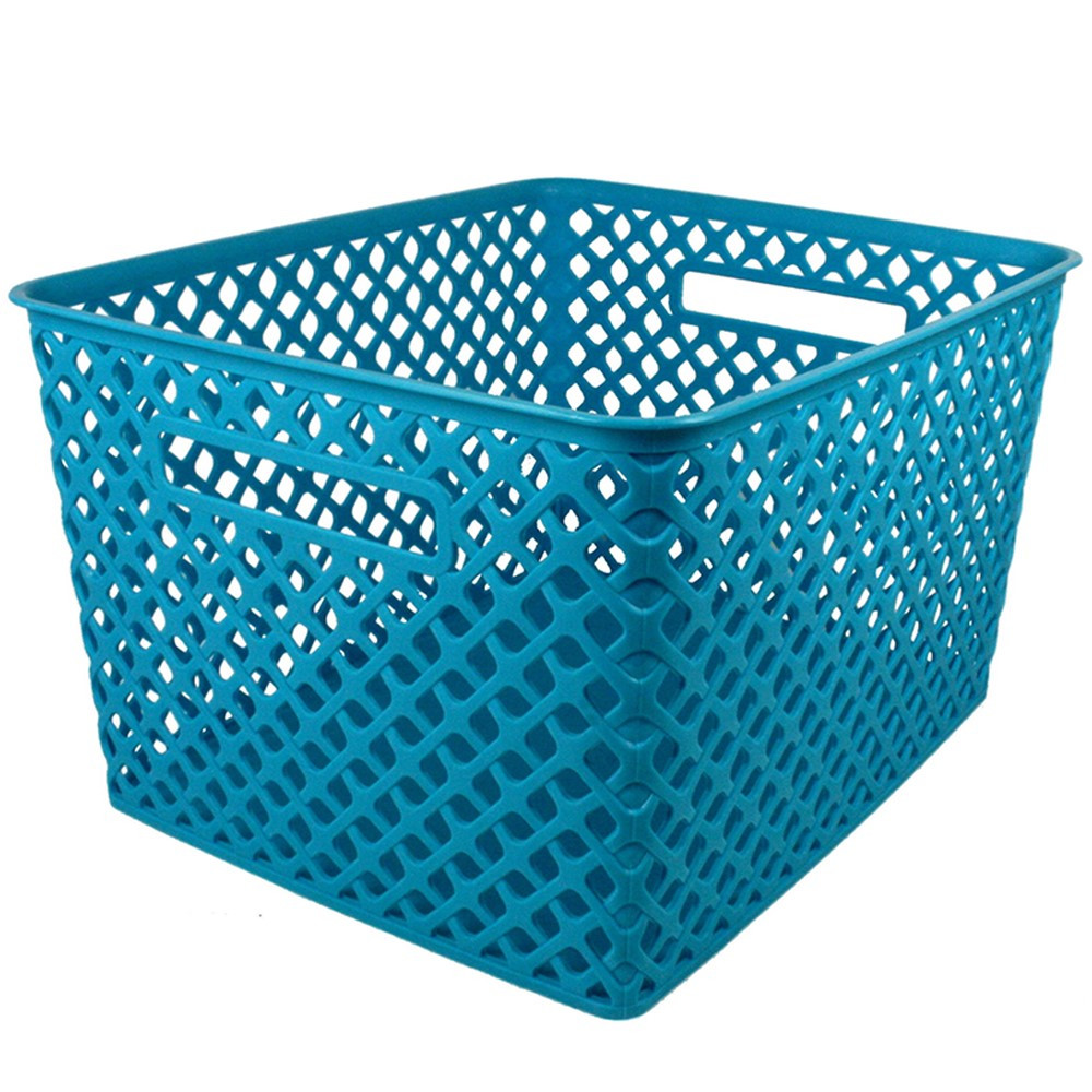 ROM74208 - Large Turquoise Woven Basket in General