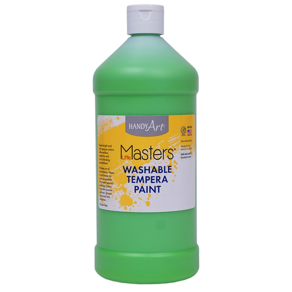 Little Masters Washable Tempera Paint Quart, Light Green - RPC213742 | Rock Paint / Handy Art | Paint