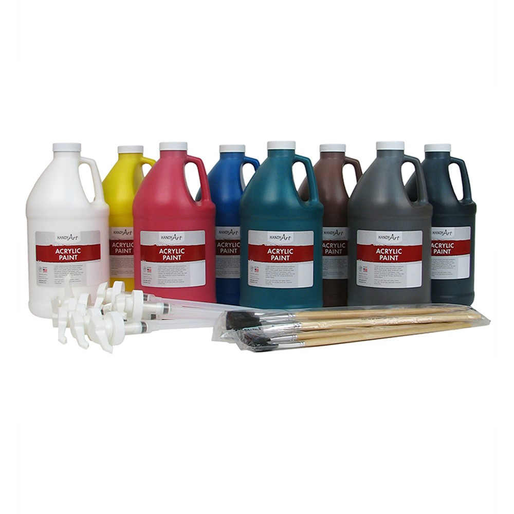 Acrylic Paint - Half Gallon Primary Set of 8 - RPC881035 | Rock Paint Distributing Corp | Paint